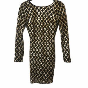 Forever 21 Black and Gold Sequin Dress